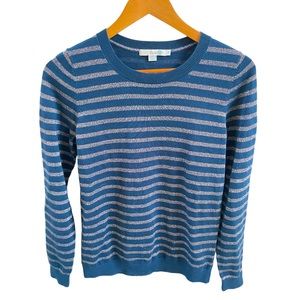 Boden Navy Crewneck Striped Sweater Small